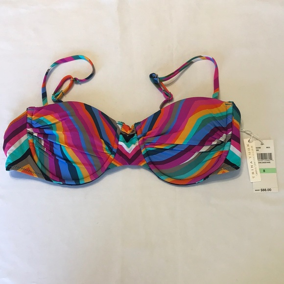 Trina Turk Louvre Underwire Bra Bikini Top Sizes 6 and 10 TOP ONLY - Picture 4 of 9